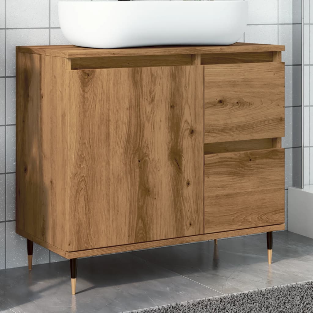 Bathroom Cabinet Artisan Oak 65x33x60 cm Engineered Wood