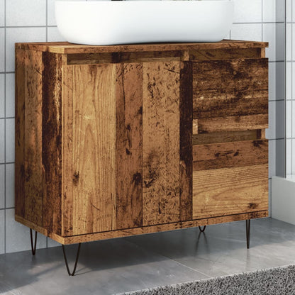 Sink Cabinet Old Wood 65x33x60 cm Engineered Wood