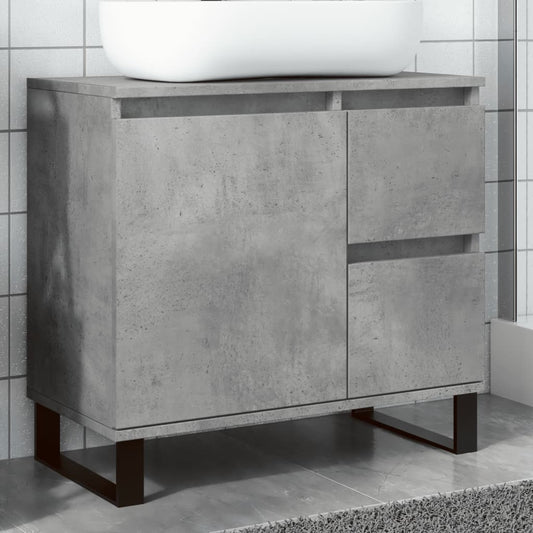 Bathroom Sink Cabinet Concrete Grey 65x33x60 cm Engineered Wood