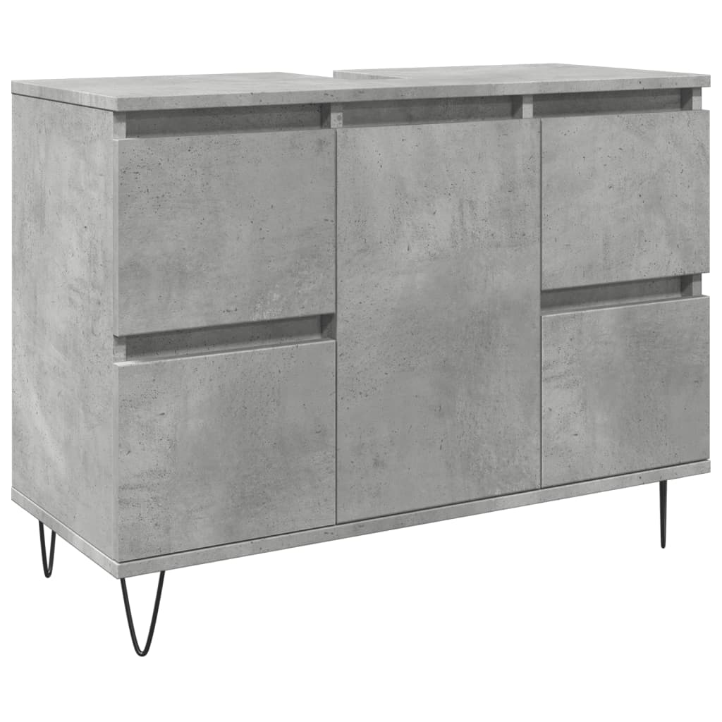 Bathroom Cabinet Concrete Grey 80x33x60 cm Engineered Wood