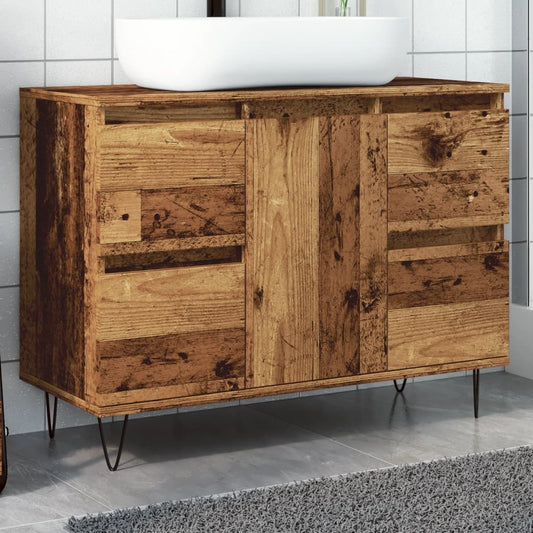 Bathroom Cabinet Old Wood 80x33x60 cm Engineered Wood