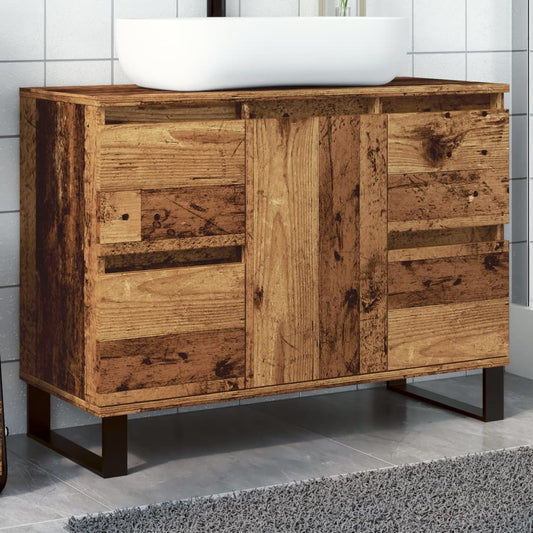 Bathroom Sink Cabinet Old Wood 80x33x60 cm Engineered Wood