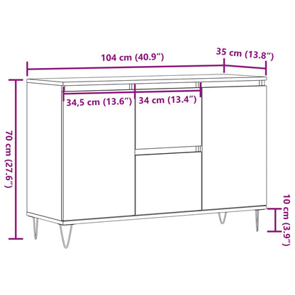 Sideboard Old Wood 104x35x70 cm Engineered Wood