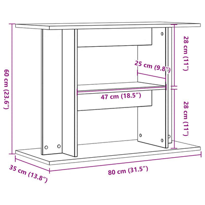 Aquarium Stand Old Wood 80x35x60 cm Engineered Wood