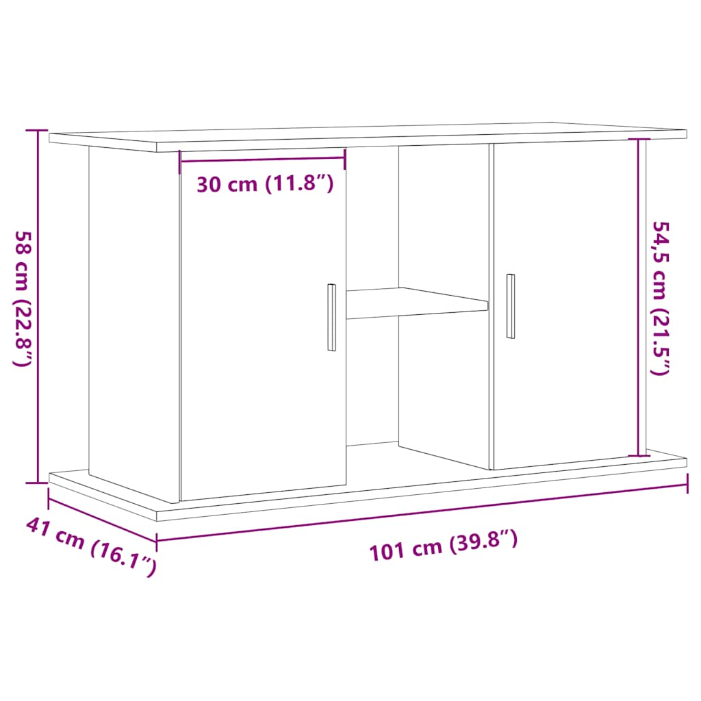 Aquarium Stand Old Wood 101x41x58 cm Engineered Wood