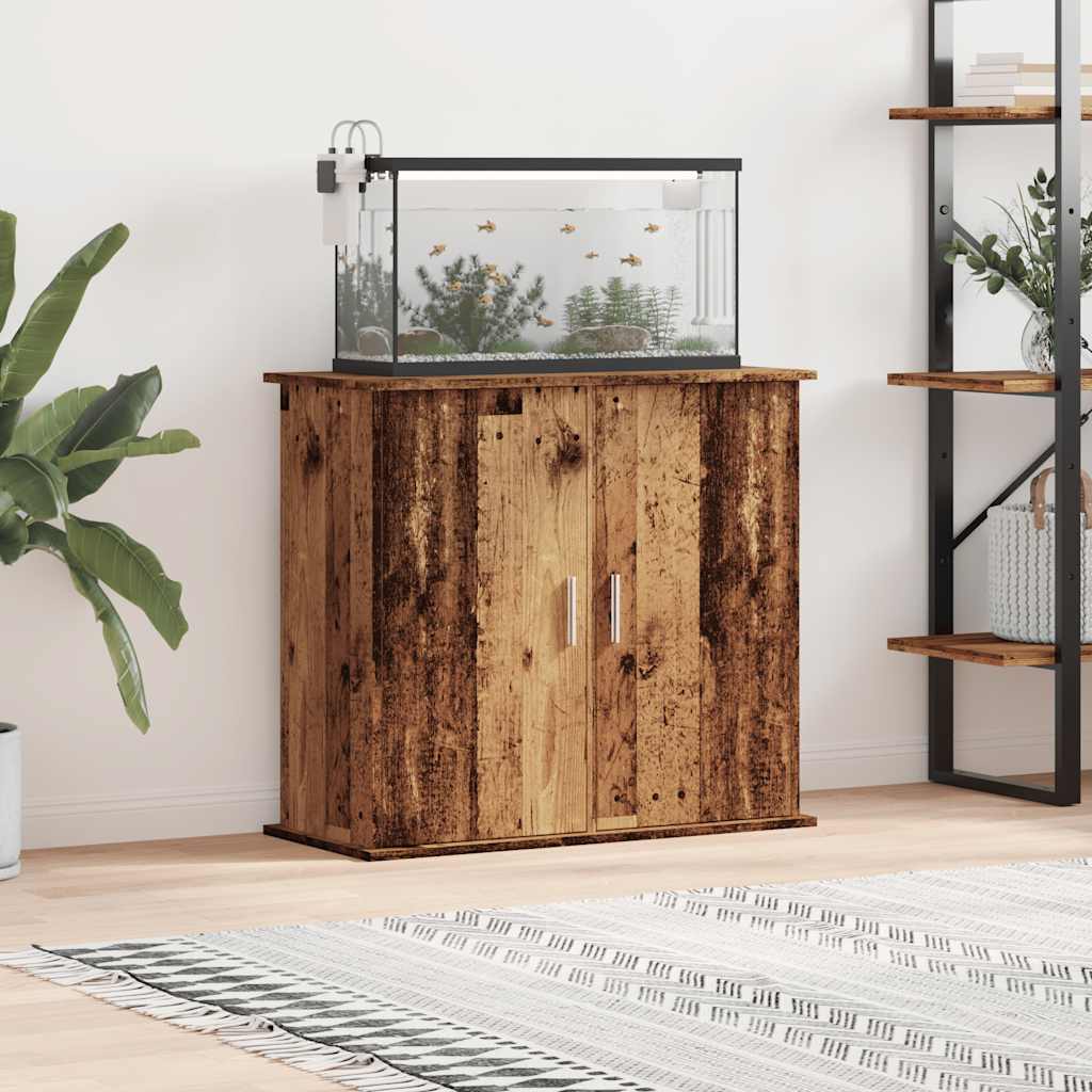 Aquarium Stand Old Wood 81x36x73 cm Engineered Wood