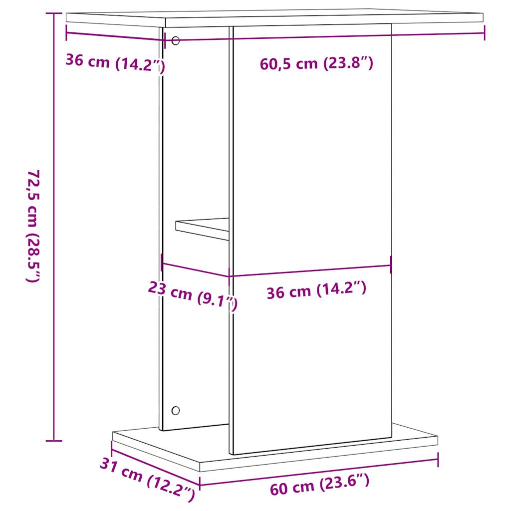 Aquarium Stand Old Wood 36x60.5x72.5 cm Engineered Wood