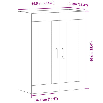 Wall Mounted Cabinet Artisan Oak 69.5x34x90 cm Engineered Wood