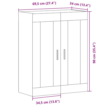 Wall Mounted Cabinet Old Wood 69.5x34x90 cm Engineered Wood