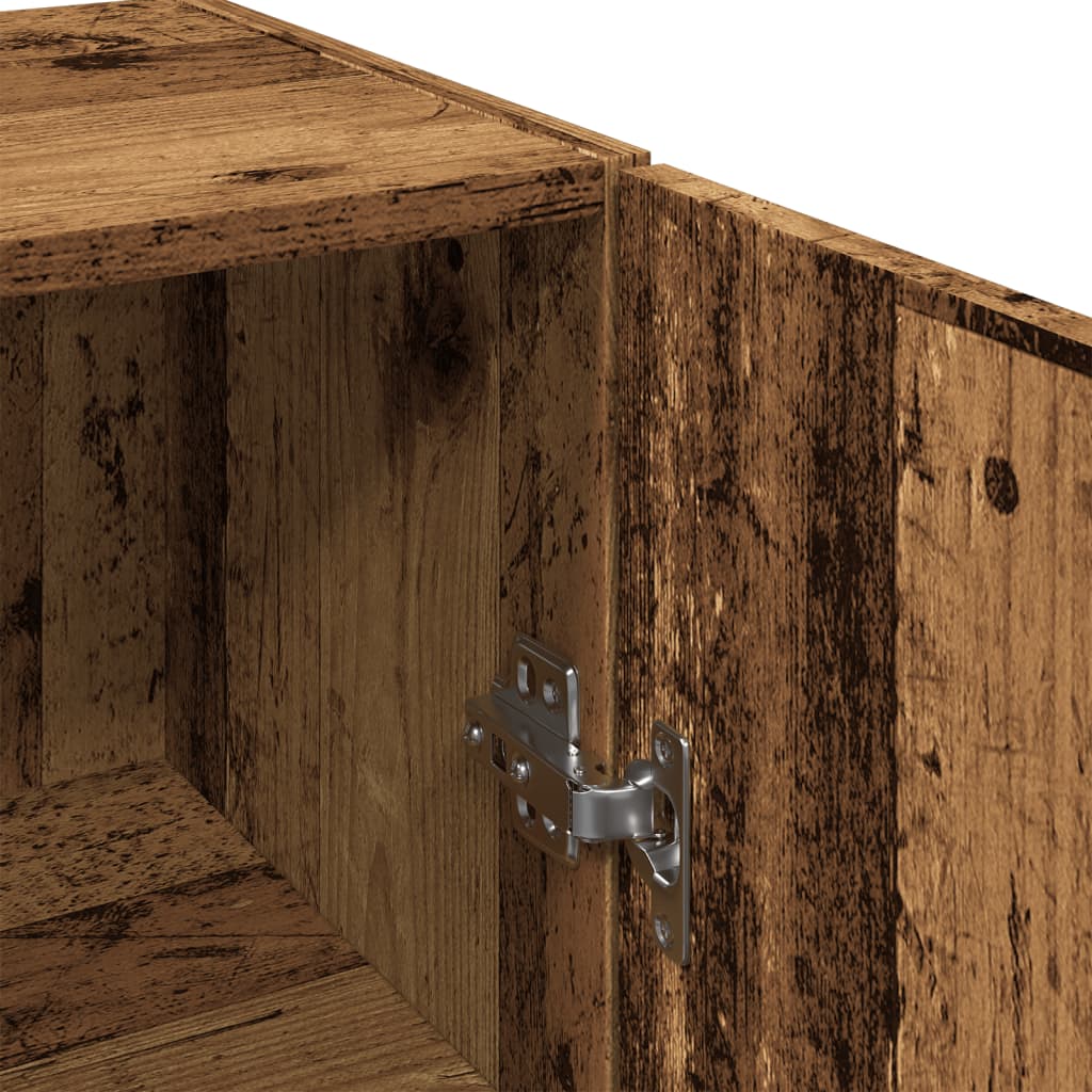 Wall Mounted Cabinet Old Wood 34.5x34x90 cm Engineered Wood