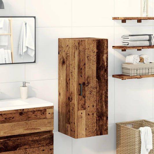 Wall Mounted Cabinet Old Wood 34.5x34x90 cm Engineered Wood