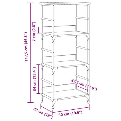 Book Cabinet Old Wood 50x33x117.5 cm Engineered Wood