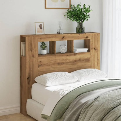 LED Headboard Artisan Oak 120x18.5x103.5 cm Engineered Wood