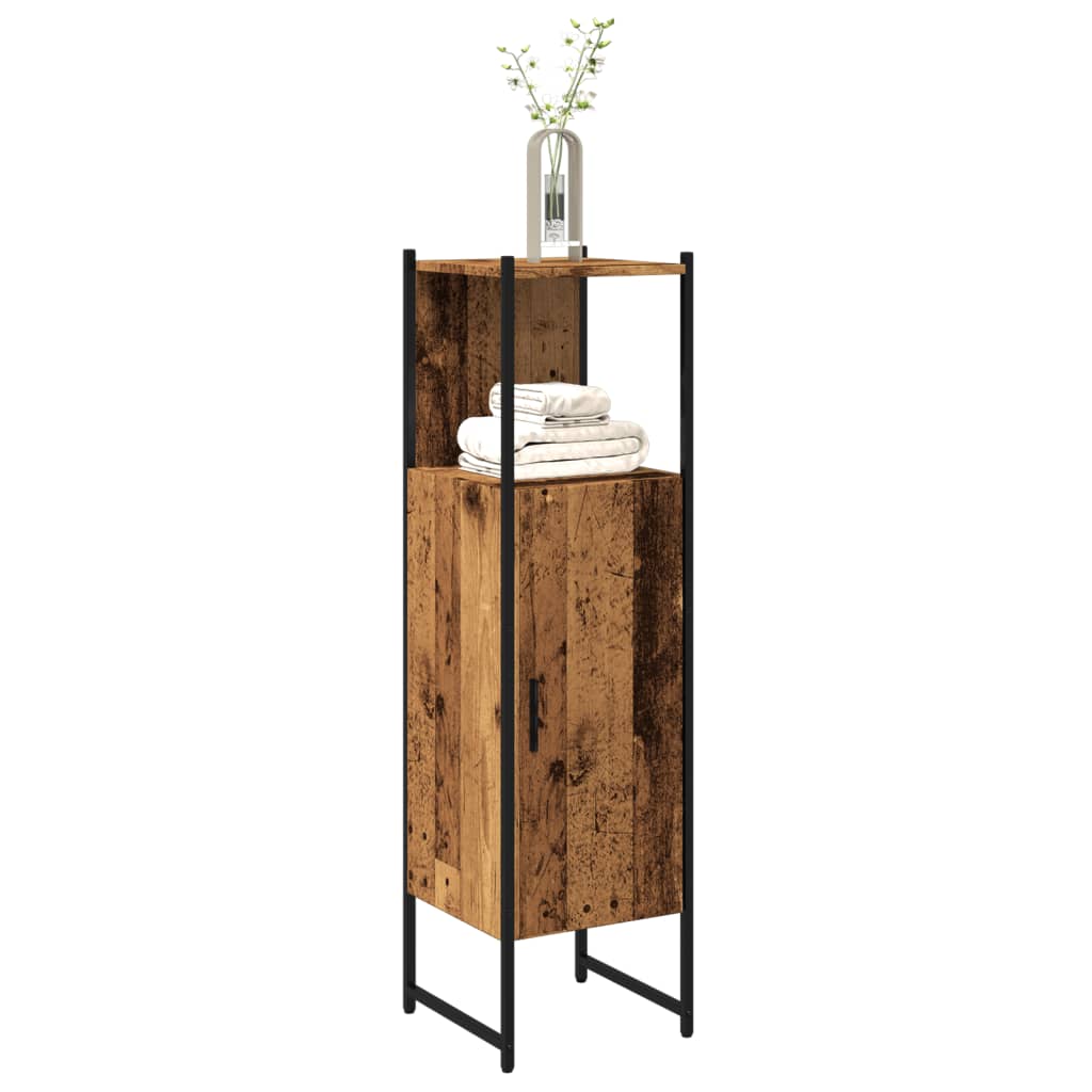 Bathroom Cabinet Old Wood 33x33x120.5 cm Engineered Wood