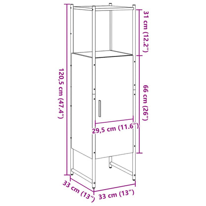 Bathroom Cabinet Old Wood 33x33x120.5 cm Engineered Wood