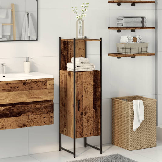 Bathroom Cabinet Old Wood 33x33x120.5 cm Engineered Wood