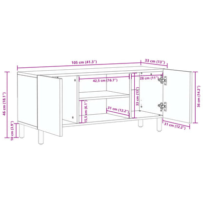 TV Cabinet Black 105x33x46 cm Engineered Wood