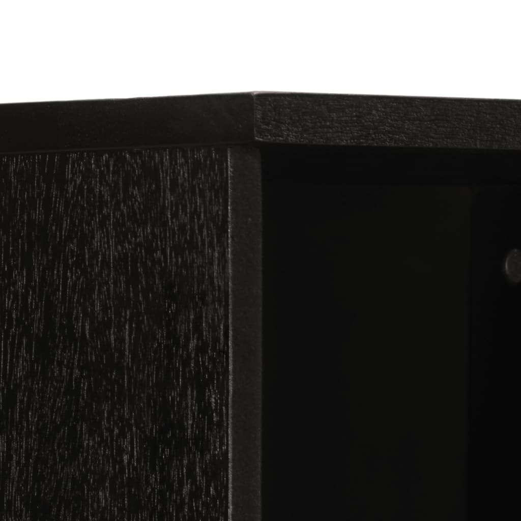 Bathroom Cabinet Black 38x33x160 cm Solid Wood Mango