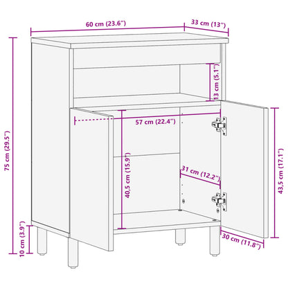 Sideboard Black 60x33x75 cm Engineered Wood