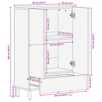 Highboard Black 60x33x100 cm Engineered Wood