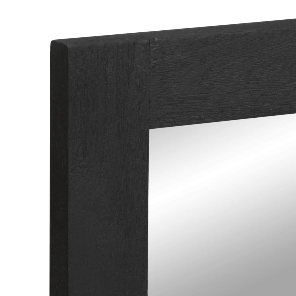 Bathroom Mirror Black 50x70x2.5 cm Engineered Wood and brass