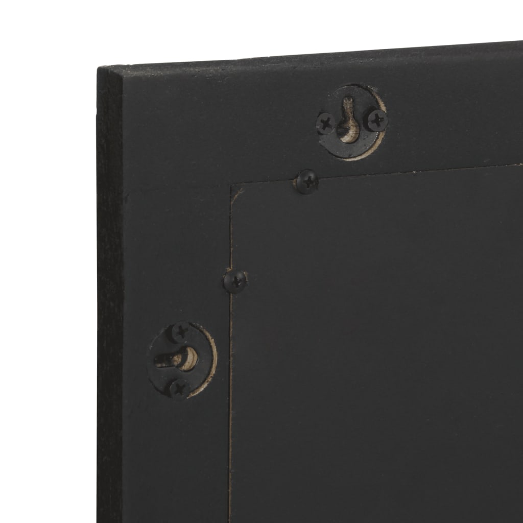 Bathroom Mirror Black 50x70x2.5 cm Engineered Wood and brass