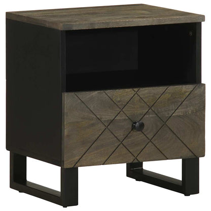 Bedside Cabinets 2 pcs Black 40x33x46 cm Solid Wood Mango