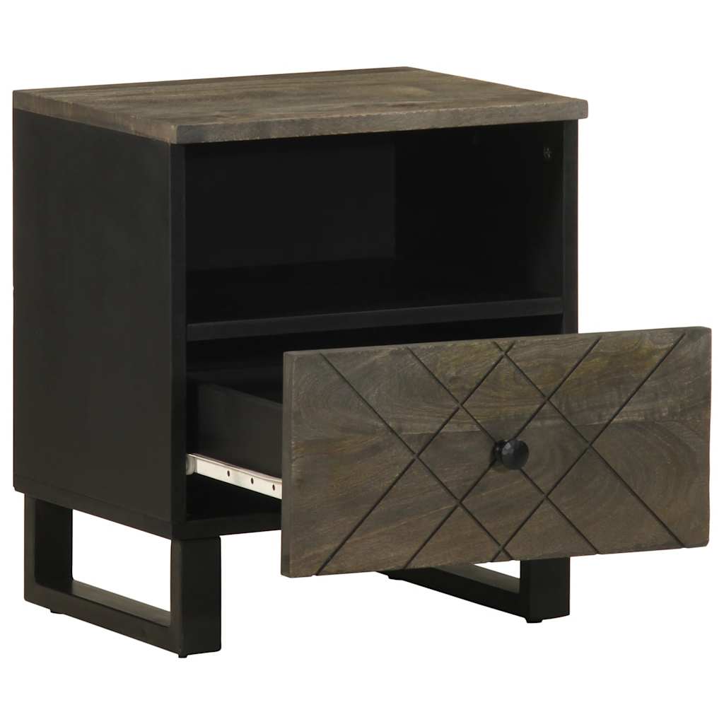 Bedside Cabinets 2 pcs Black 40x33x46 cm Solid Wood Mango