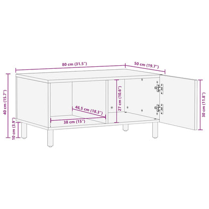 Coffee Table Brown 80x50x40 cm Solid Wood Mango