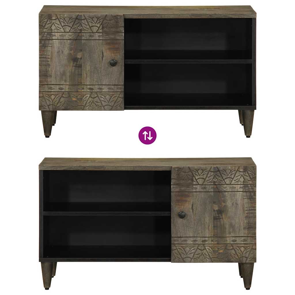 TV Cabinet Light Grey 80x31.5x46 cm Solid Wood Mango