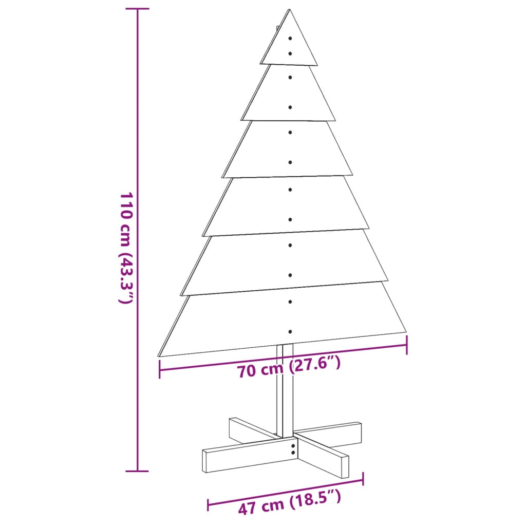 Wooden Christmas Tree for Decoration 110 cm Solid Wood