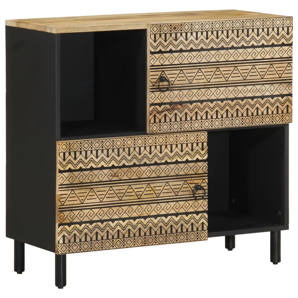 Sideboard 80x33.5x75 cm Solid Rough Wood Mango