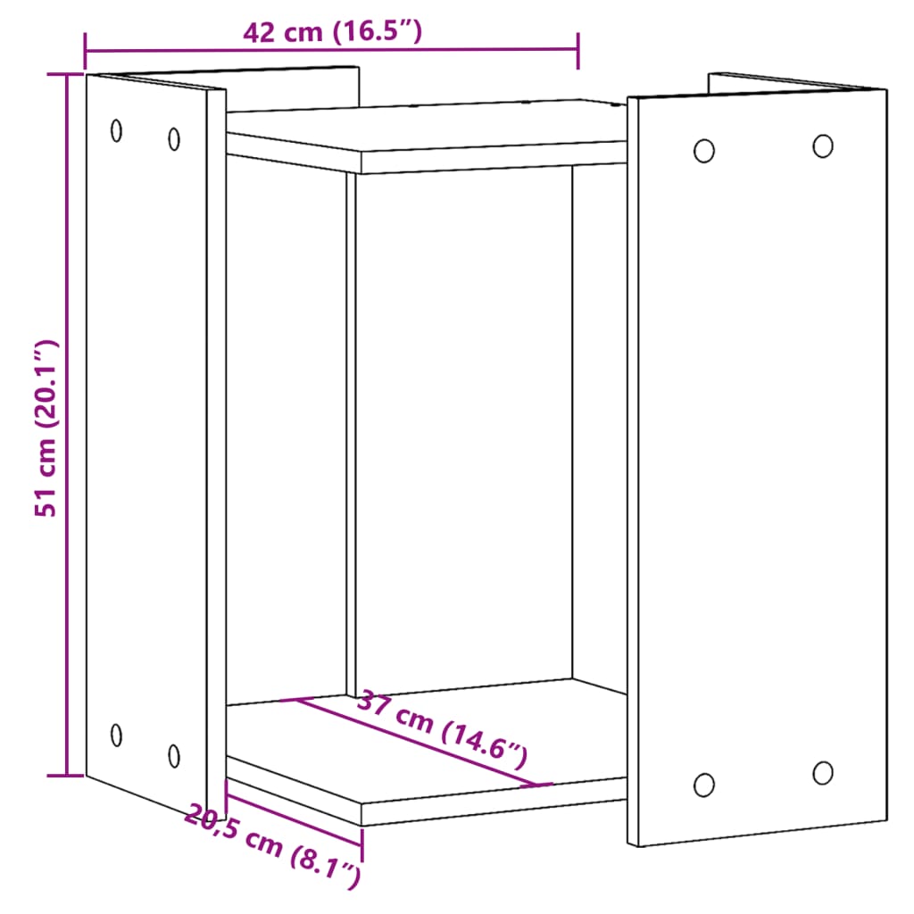 Cat Litter Box Enclosure Smoked Oak 42x42x51 cm Engineered Wood