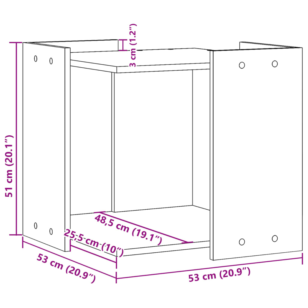 Cat Litter Box Enclosure White 53x53x51 cm Engineered Wood