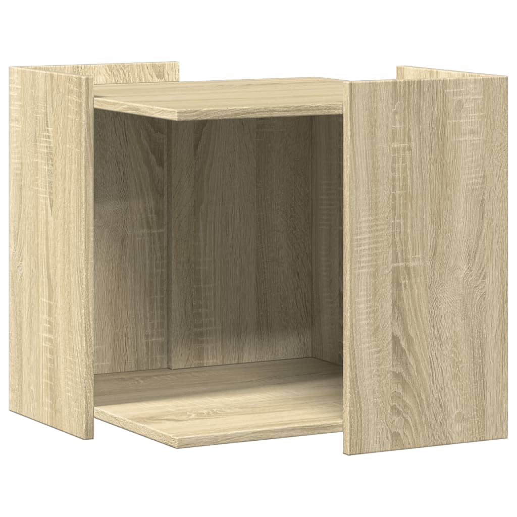 Cat Litter Box Enclosure Sonoma Oak 53x53x51 cm Engineered Wood