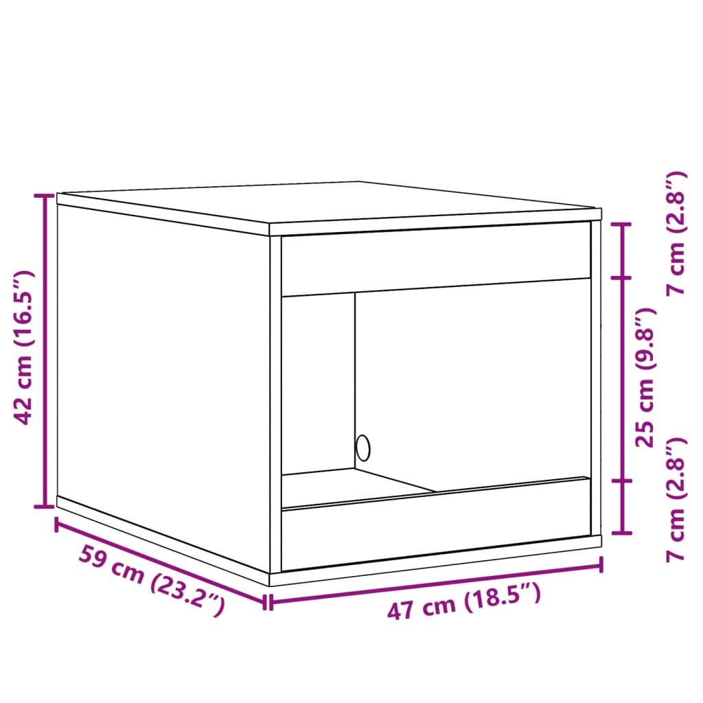 Cat Litter Box Enclosure White 47x59x42 cm Engineered Wood