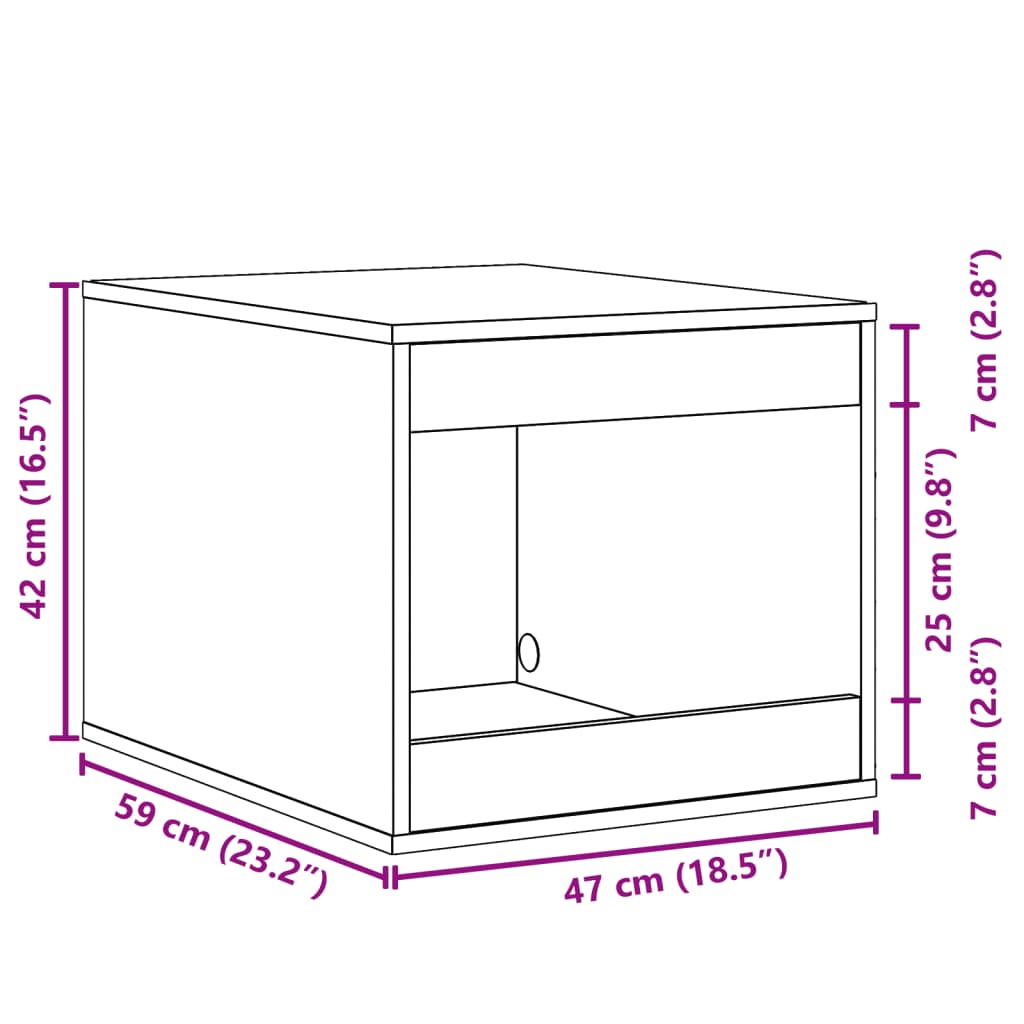 Cat Litter Box Enclosure Sonoma Oak 47x59x42 cm Engineered Wood