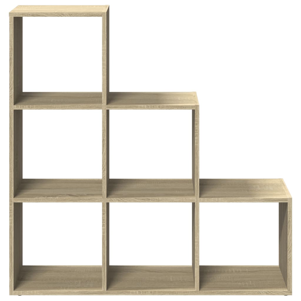 Room Divider Bookcase 3-Tier Sonoma Oak 99x29x99 cm Engineered Wood