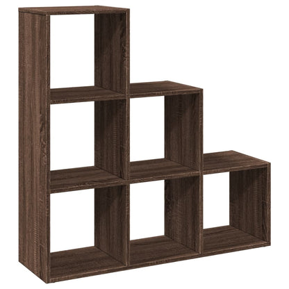 Room Divider Bookcase 3-Tier Brown Oak 99x29x99 cm Engineered Wood