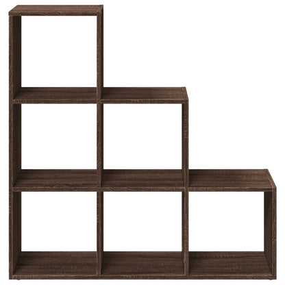 Room Divider Bookcase 3-Tier Brown Oak 99x29x99 cm Engineered Wood