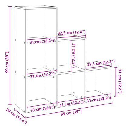 Room Divider Bookcase 3-Tier Brown Oak 99x29x99 cm Engineered Wood