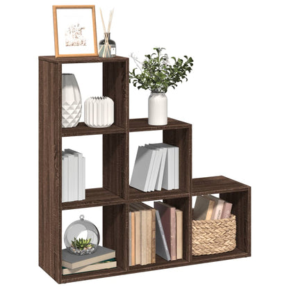 Room Divider Bookcase 3-Tier Brown Oak 99x29x99 cm Engineered Wood