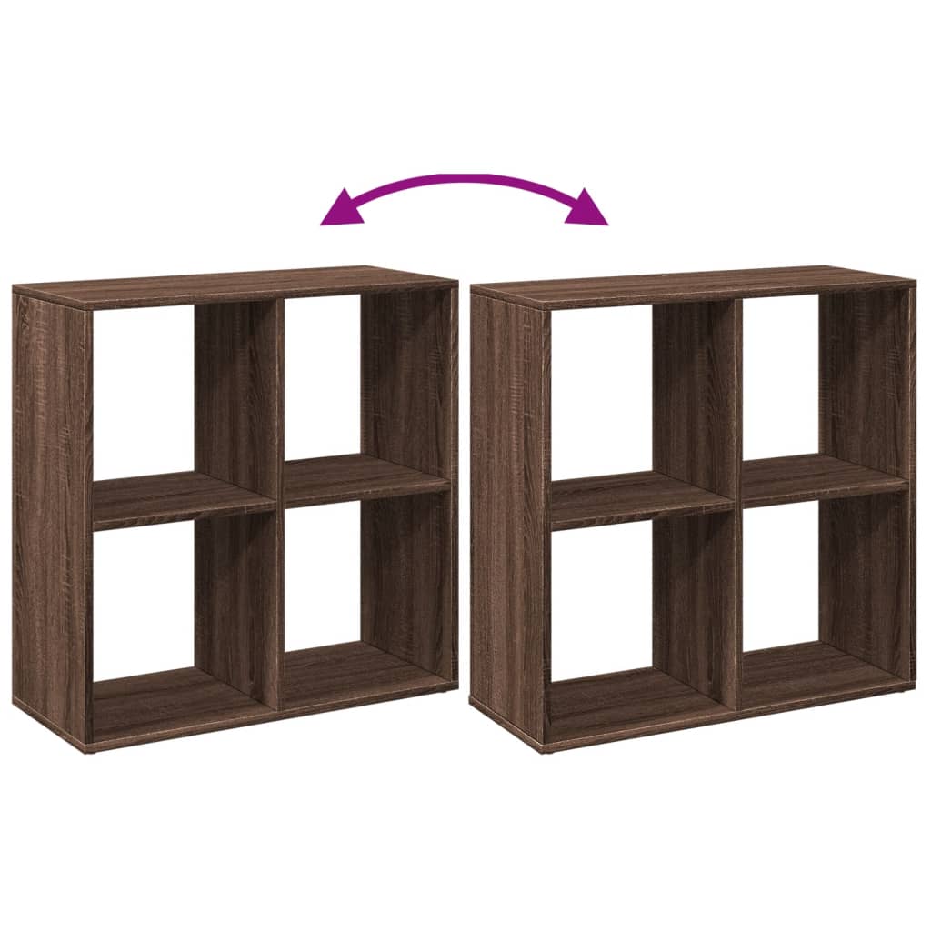 Room Divider Bookcase Brown Oak 69.5x29x69.5 cm Engineered Wood