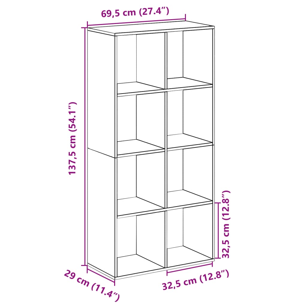 Room Divider Bookcase Sonoma Oak 69.5x29x137.5 cm Engineered Wood