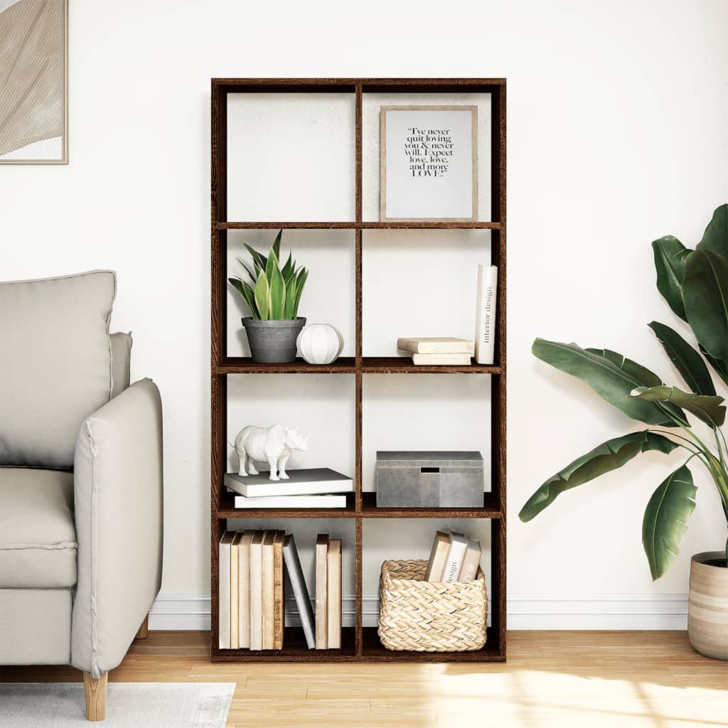 Room Divider Bookcase Brown Oak 69.5x29x137.5 cm Engineered Wood