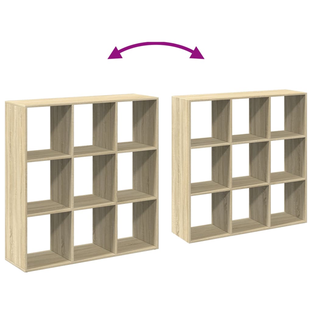 Room Divider Bookcase Sonoma Oak 102x29x103.5 cm Engineered Wood