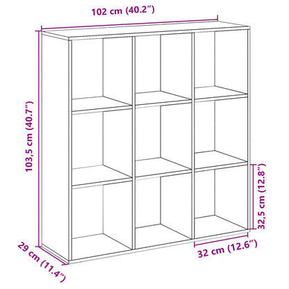 Room Divider Bookcase Sonoma Oak 102x29x103.5 cm Engineered Wood