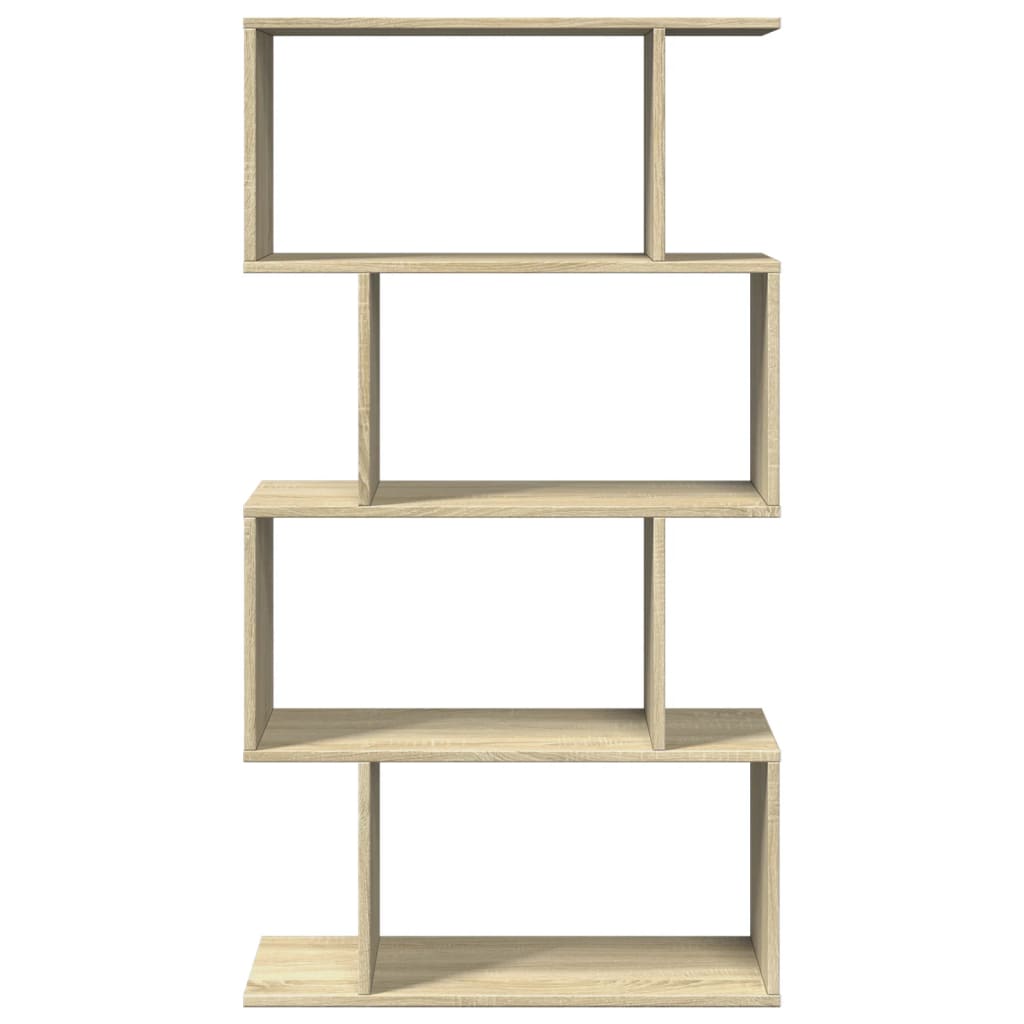 Room Divider Bookcase 4-Tier Sonoma Oak 70x24x129 cm Engineered Wood