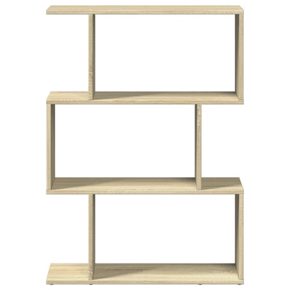 Room Divider Bookcase 3-Tier Sonoma Oak 70x24x97 cm Engineered Wood