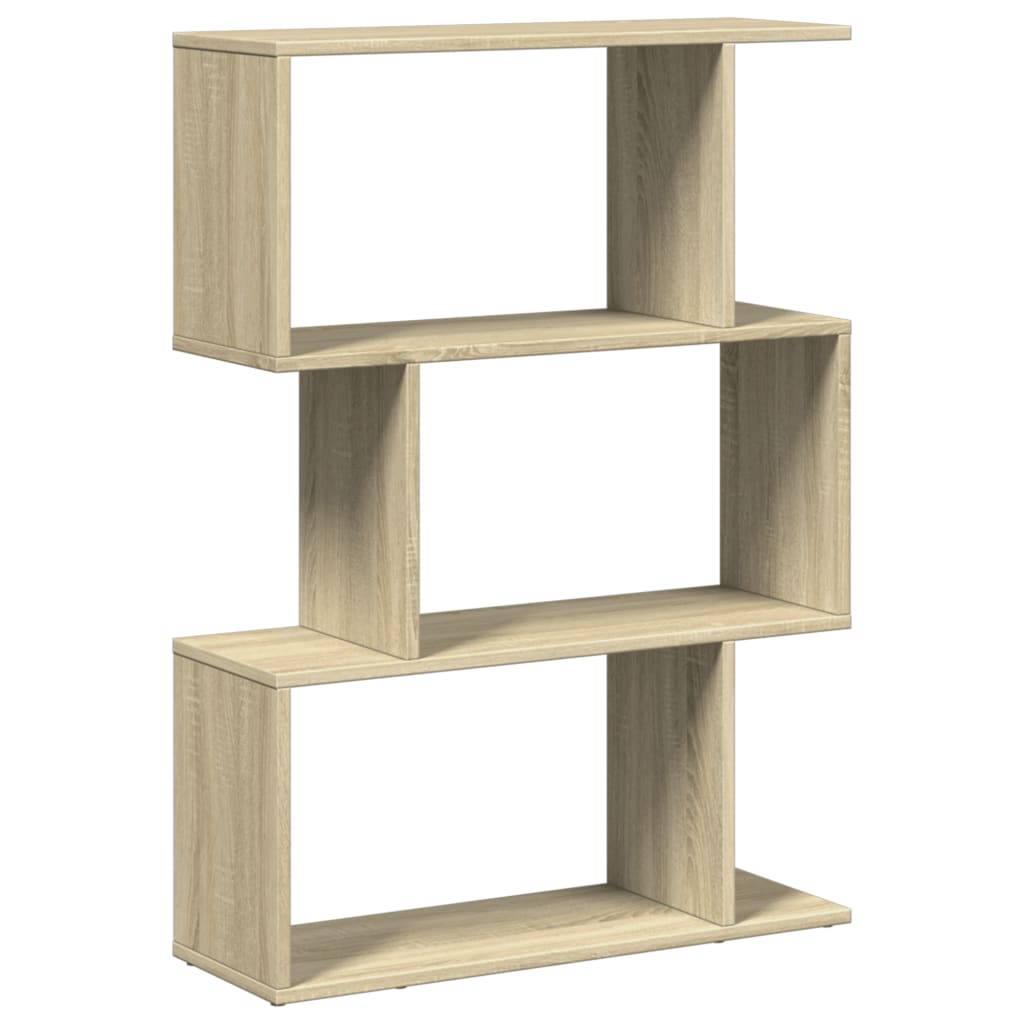 Room Divider Bookcase 3-Tier Sonoma Oak 70x24x97 cm Engineered Wood